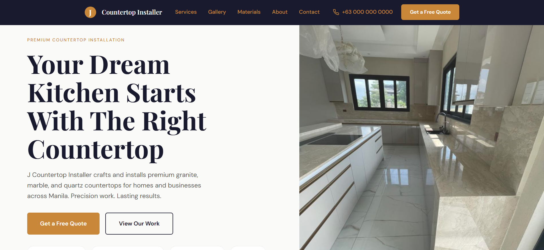 J Countertop Installer Website Preview