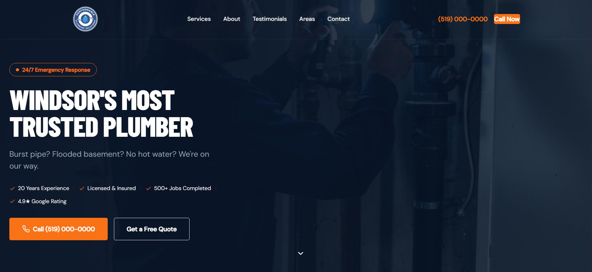 Performance Plumbing Solutions Website Preview